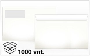 Конверты DL E65, 110 х 220 мм, с окном, 1000 шт. цена и информация | Конверты, открытки | kaup24.ee