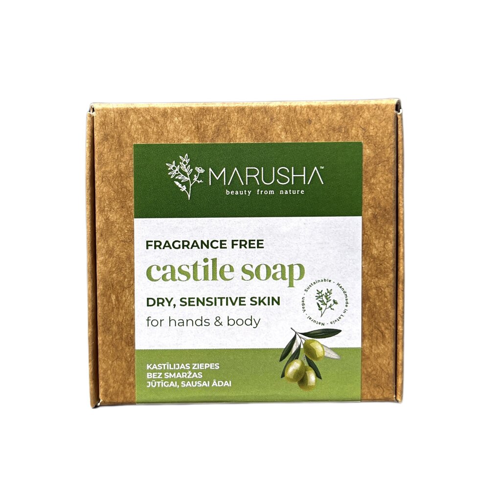 Naturaalne, lõhnatu seep kuivale nahale Marusha Castile, 85 g hind ja info | Seebid | kaup24.ee