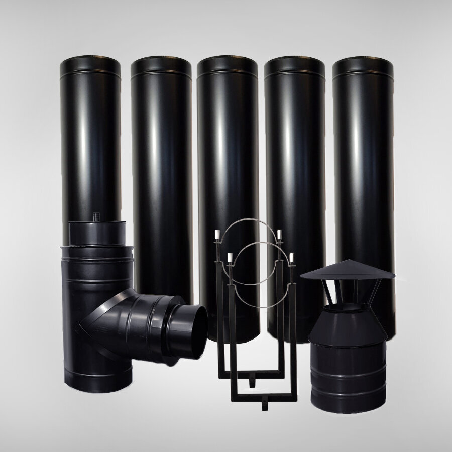 Lõõrikomplekt Vulvano Plus Black DN200/250 mm, pikkus 5m hind ja info | Korstnad | kaup24.ee