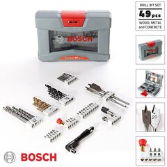 Puuride- kruvikeerajate otsikute komplekt, Bosch 2608P00233, 49 tükki цена и информация | Механические инструменты | kaup24.ee