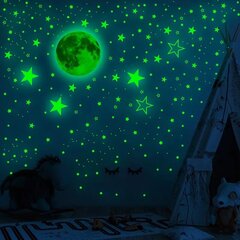 Светящиеся в темноте наклейки на стены со звездами и луной цена и информация | Декоративные наклейки | kaup24.ee
