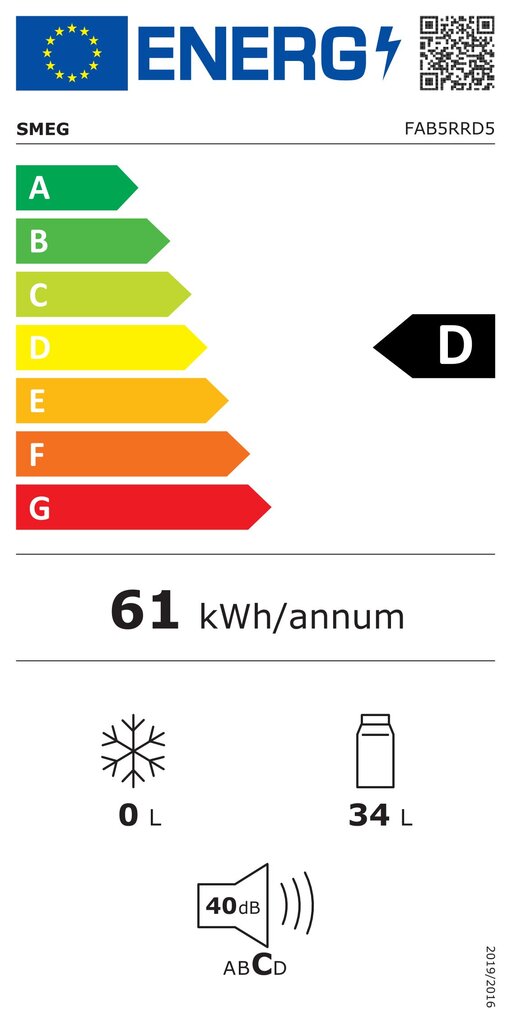 Smeg FAB5RRD5 Punane hind ja info | Külmkapid | kaup24.ee