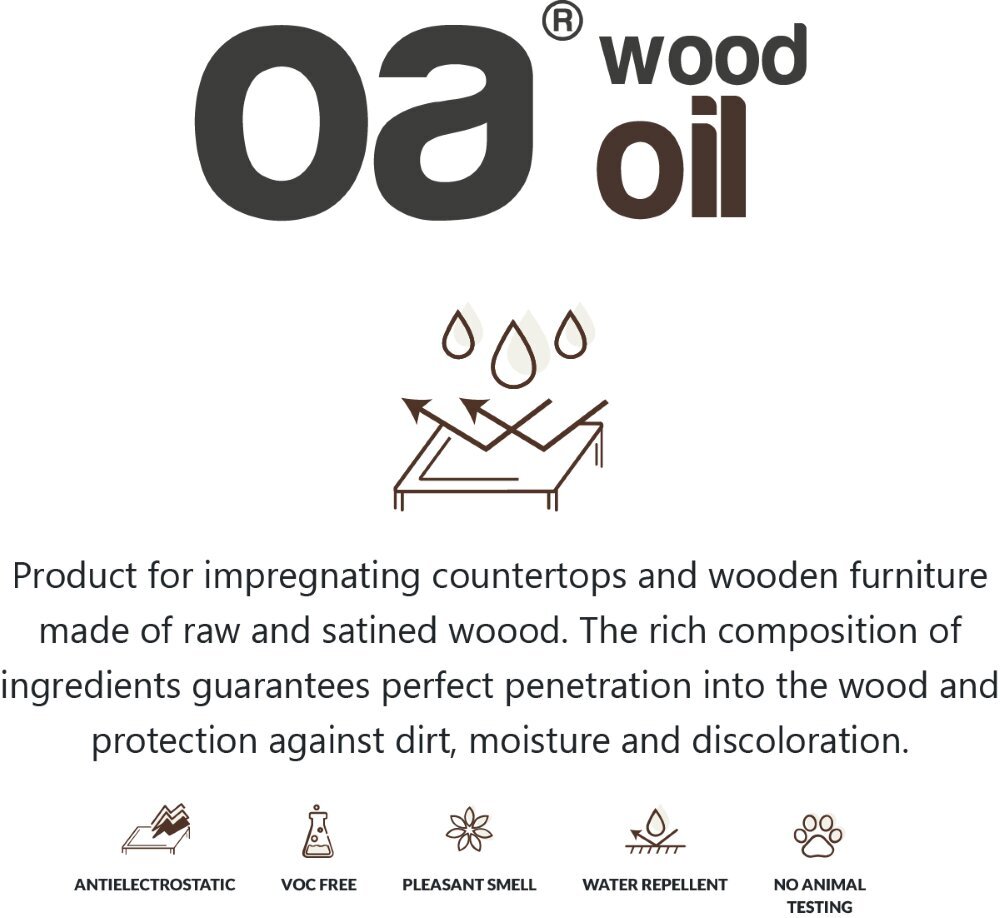 OA Wood Oil puidukaitsevahend, 250 ml цена и информация | Puhastusvahendid | kaup24.ee