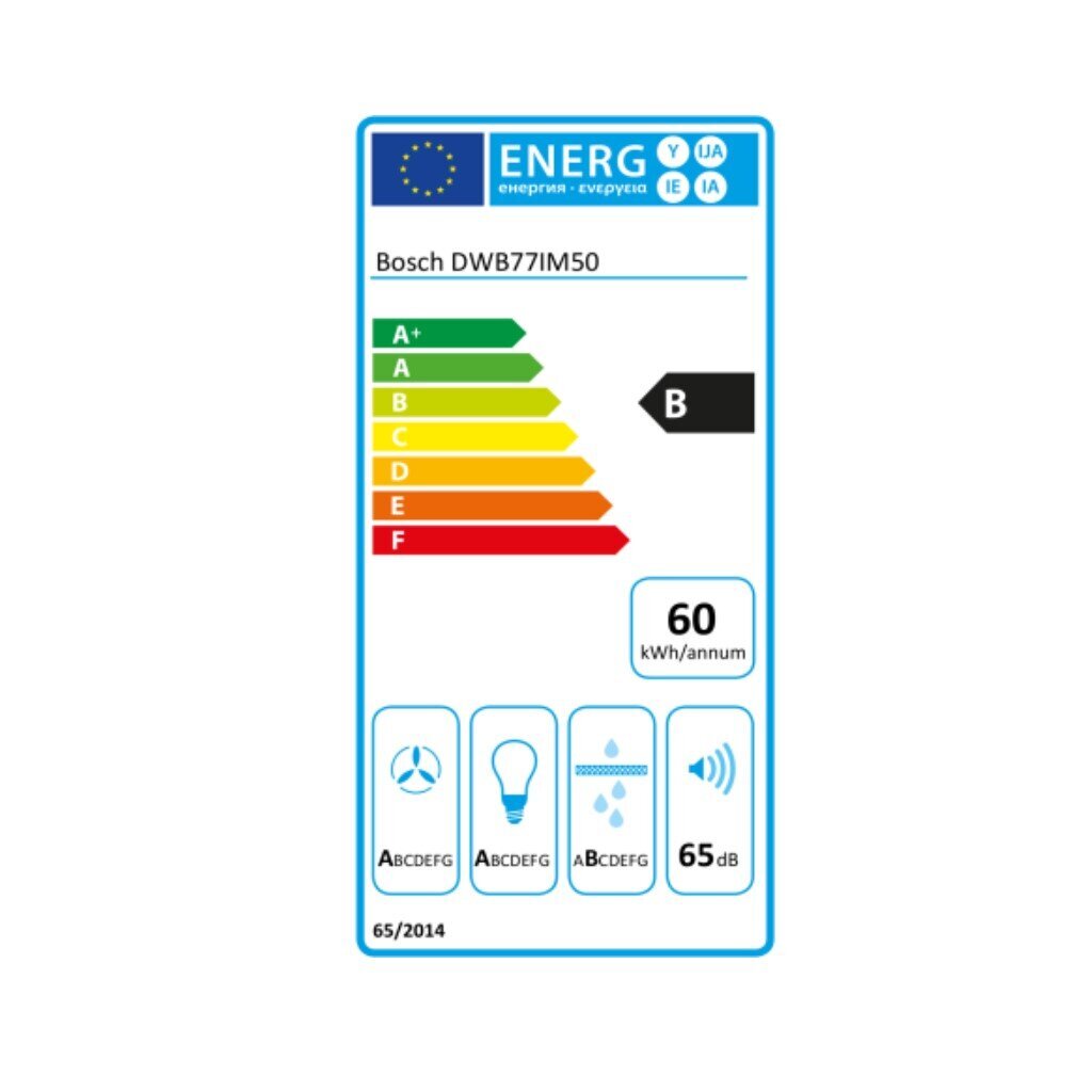 Bosch DWB77IM50 75 cm 710 m3/h 52 dB 255W B hind ja info | Õhupuhastid | kaup24.ee