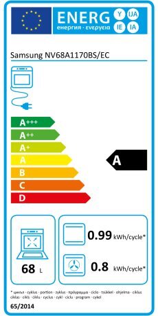 Samsung NV68A1170BS 3600W 68 L цена и информация | Ahjud | kaup24.ee