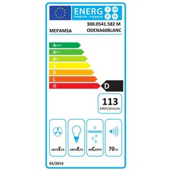 Традиционная вытяжка Mepamsa MODENA 60 V3, чёрная, 480 м3/ч цена и информация | Вытяжки на кухню | kaup24.ee