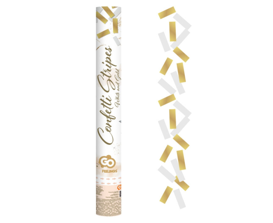 Paberikahur Confetti gold and white paper stripes 40 cm цена и информация | Peokaunistused | kaup24.ee