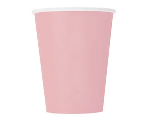 Одноразовые бумажные стаканчики, розовый 270 мл цена и информация | Праздничная одноразовая посуда | kaup24.ee