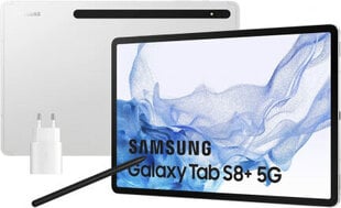 Samsung Galaxy Tab S8+ Hõbedane 5G 12,4" hind ja info | Tahvelarvutid | kaup24.ee