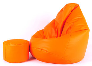 Кресло-мешок с пуфом Mega Comfort, гобелен, оранжевое цена и информация | Кресла-мешки и пуфы | kaup24.ee