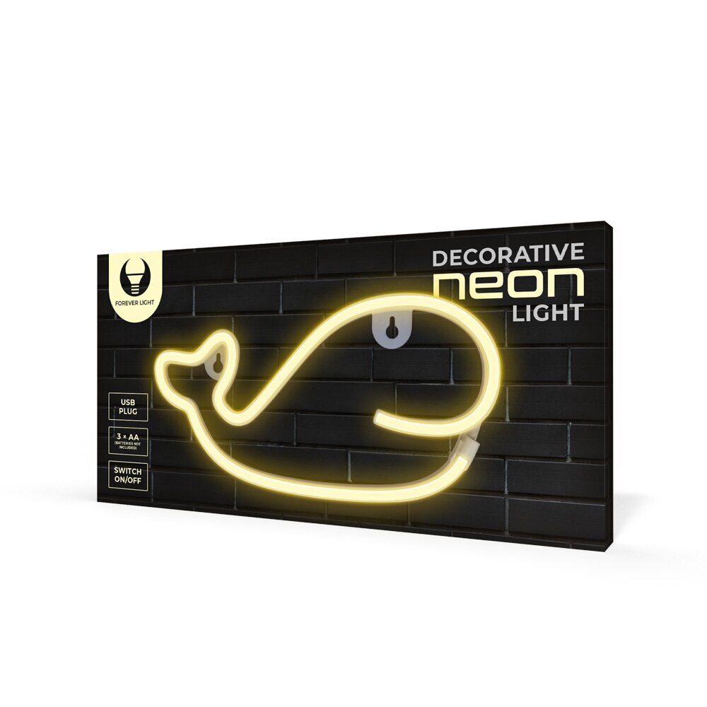 Neon LED kuju Whale hind ja info | Seinavalgustid | kaup24.ee