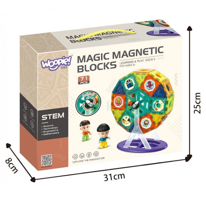 WOOPIE Magnetic Blocks Moving Carousell 2 Joonised 71 el. hind ja info | Klotsid ja konstruktorid | kaup24.ee