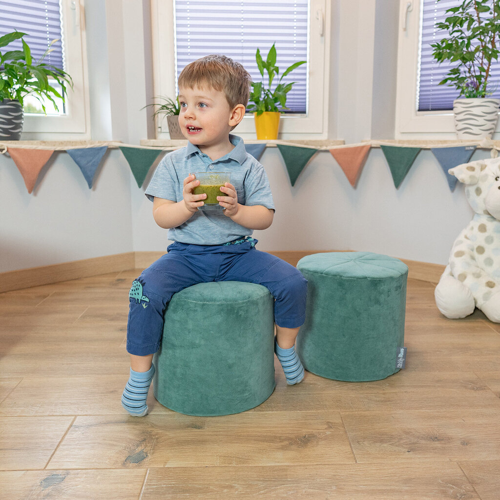KiddyMoon vahtmaterjalist mänguväljak Velvet lastele Takistusrada lastele Montessori mänguasi beebidele Pehmed ehitusplokid, Element Pouf, sertifitseeritud valmistatud ELis, kõrbes roosa цена и информация | Imikute mänguasjad | kaup24.ee