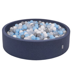 Круглый большой бассейн с цветными мячами KiddyMoon Ball Pool 120х30 см/600 шт., темно-синий: серый/белый/прозрачный/синий цена и информация | Игрушки для малышей | kaup24.ee