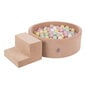 KiddyMoon mänguväljak Velvet Foam Velvet Round Ball Bath Ball Bath (100 palli) + Stuff Ball Pits beebidele mängida vannituba takistusrada, Made in the EU, Desert Pink: Pastellbeež/pastell hind ja info | Imikute mänguasjad | kaup24.ee