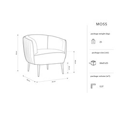 Кресло Micadoni Home Moss, красный цвет цена и информация | Стулья для кухни и столовой | kaup24.ee