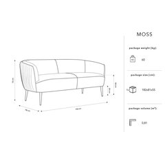 Диван Micadoni Home Moss, фиолетовый цвет цена и информация | Диваны | kaup24.ee