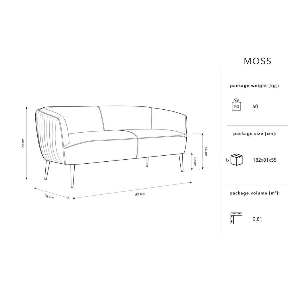 Diivan Micadoni Home Moss, roheline hind ja info | Diivanid ja diivanvoodid | kaup24.ee