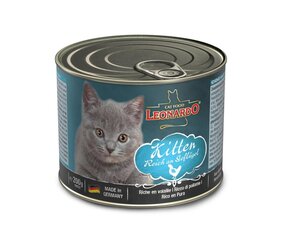 Leonardo Kitten konservid kuni 1-aastastele kassipoegadele kanaga, 200 g hind ja info | Konservid kassidele | kaup24.ee