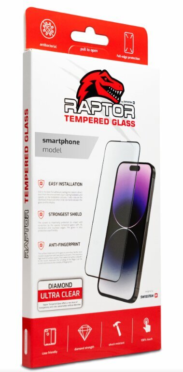 Swissten Raptor Diamond Ultra Full Face Tempered Glass for Apple iPhone 14 Plus hind ja info | Ekraani kaitsekiled | kaup24.ee