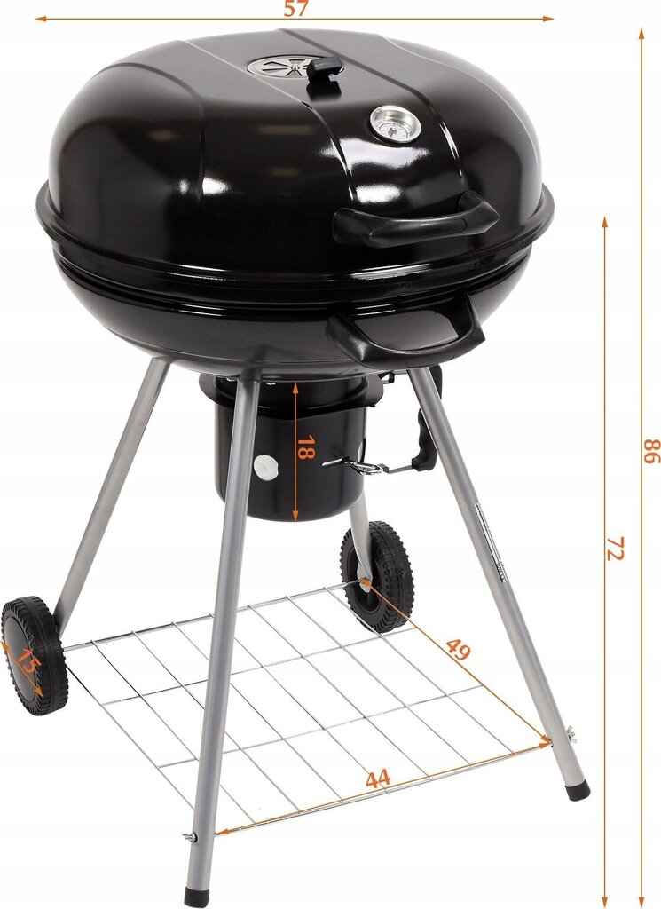 Grill Lund, 54 cm, must цена и информация | Grillid | kaup24.ee