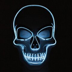 Helendav Halloweeni mask peole LED valge hind ja info | Karnevali kostüümid | kaup24.ee