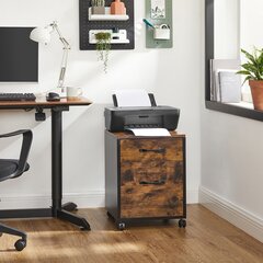 Офисный шкаф Vasagle черный, коричневый цена и информация | Компьютерные, письменные столы | kaup24.ee