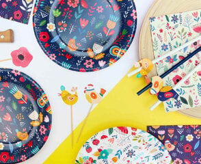 Одноразовые бумажные тарелки   Summer collection - Have fun 18 см цена и информация | Праздничная одноразовая посуда | kaup24.ee