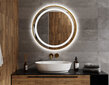 Kuldset värvi raamiga ümmargune LED-peegel Nemezis 80 cm цена и информация | Vannitoa peeglid | kaup24.ee