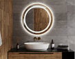 Kuldset värvi raamiga ümmargune LED-peegel Nemezis 90 cm цена и информация | Vannitoa peeglid | kaup24.ee