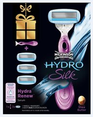 Комплект Wilkinson Sword Hydro Silk для женщин: бритва 1 шт. + кассеты для бритья Hydra Renew 3 шт. цена и информация | Средства для бритья | kaup24.ee