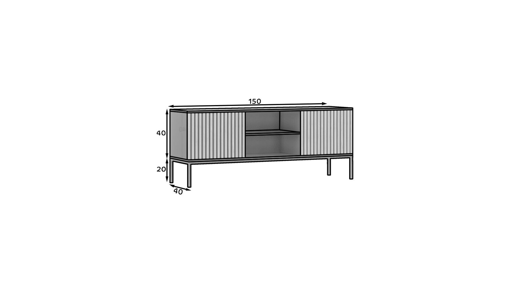 TV-laud Meorati, 150x40x60 cm, pruun/must hind ja info | TV alused | kaup24.ee