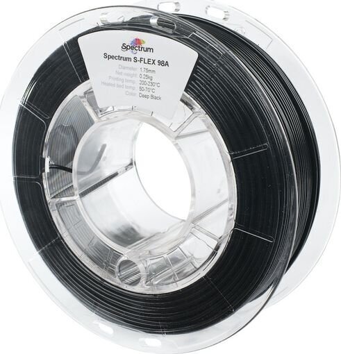 Filament Spectrum S-Flex 98A 1.75mm Deep black 0.25kg цена и информация | Nutiseadmed ja aksessuaarid | kaup24.ee