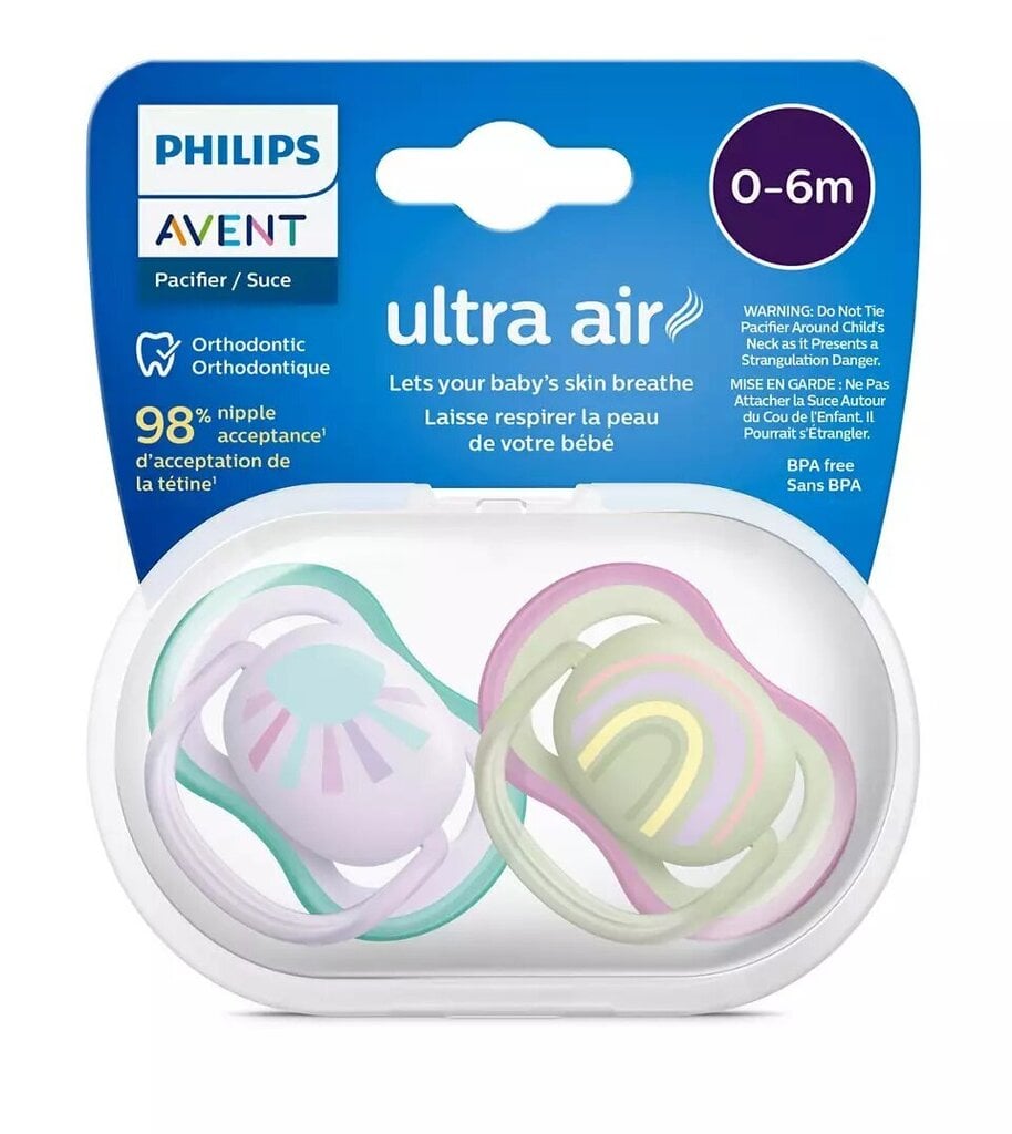 Lutid Philips Avent Ultra Air, 0-6 elukuud, 2 tk. hind ja info | Lutid | kaup24.ee