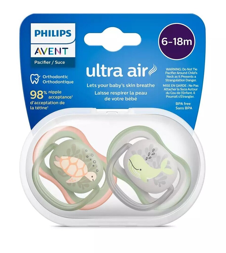 Lutid Philips Avent Ultra Air, 6-18 kuud, 2 tk. hind ja info | Lutid | kaup24.ee