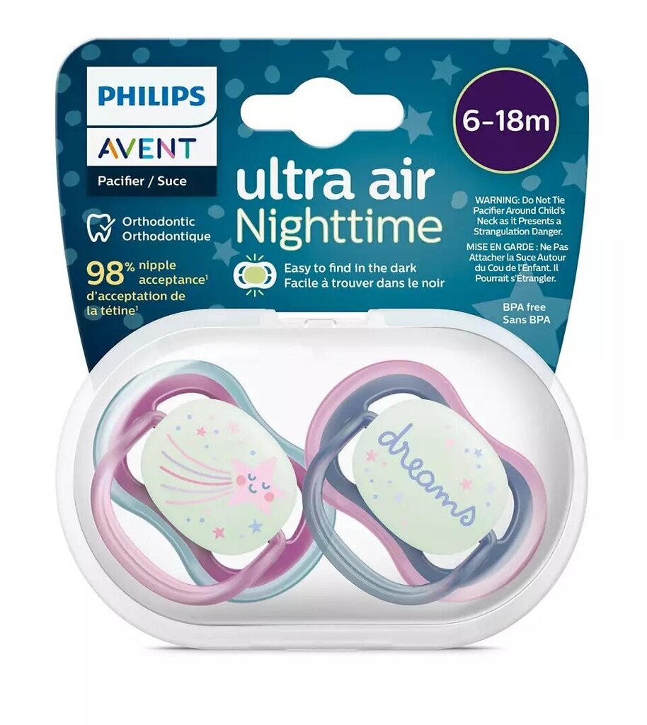 Lutid Philips Avent Ultra Air Night, 6-18 kuud, 2 tk. hind ja info | Lutid | kaup24.ee