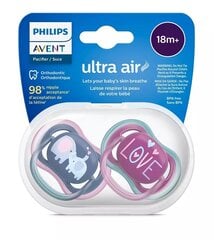 Пустышка Philips Avent Ultra Air Deco, 18 месяцев+, 2 штуки цена и информация | Соски на бутылочку | kaup24.ee