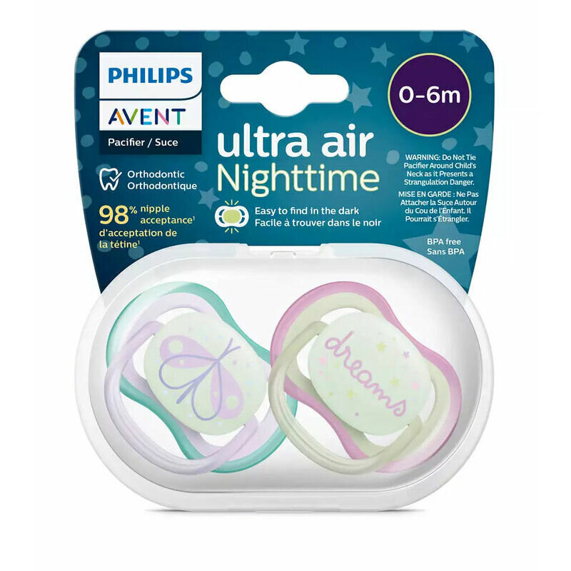 Lutid Philips Avent Ultra Air Night, 0-6 kuud, 2 tk. цена и информация | Lutid | kaup24.ee