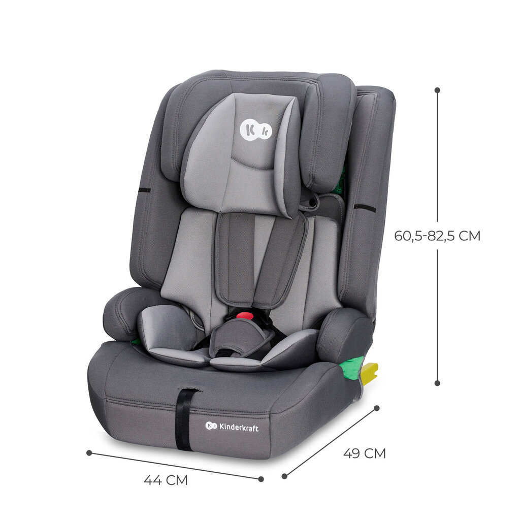 Turvatool KinderKraft Safety Fix 2 i-Size, 9-36 kg, grey hind ja info | Turvatoolid | kaup24.ee