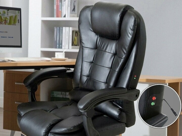 Massaažiga arvutitool Lazy-chair, must цена и информация | Kontoritoolid | kaup24.ee