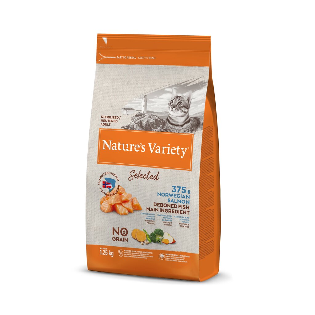 Nature's Variety Selected Sterilized steriliseeritud kassidele koos lõhega 1,25 kg цена и информация | Kuivtoit kassidele | kaup24.ee