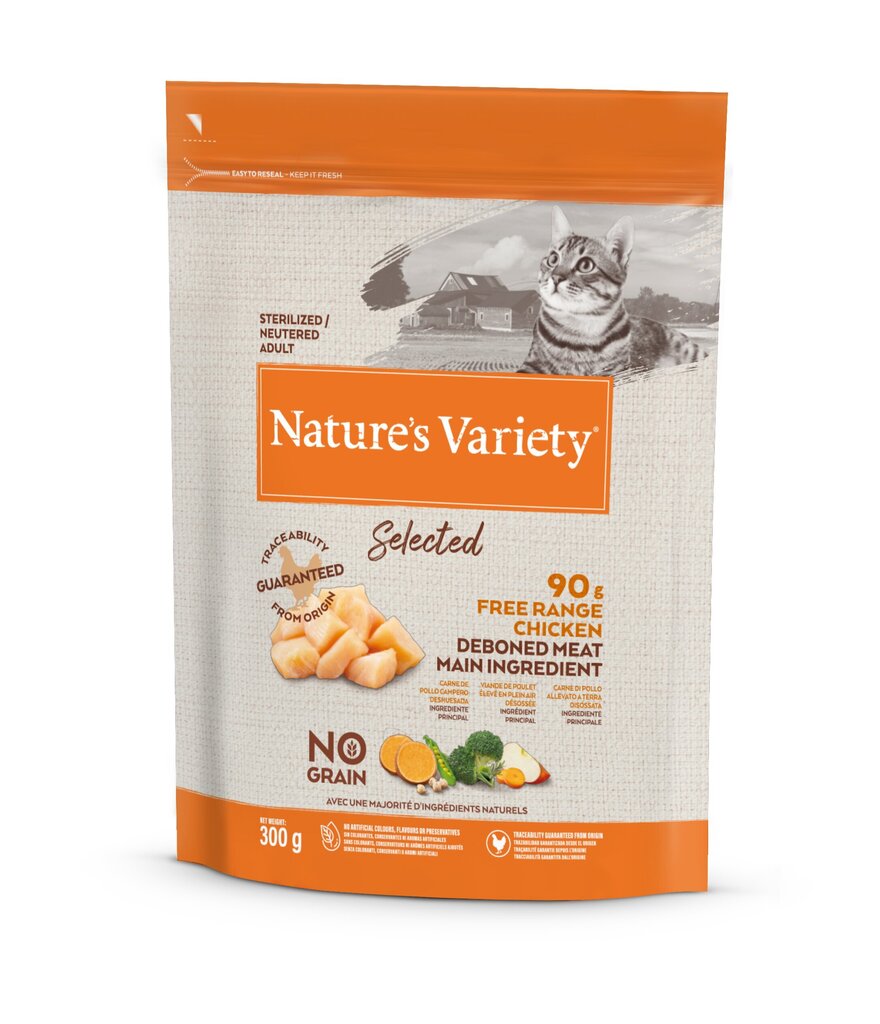 Nature's Variety Valitud toit täiskasvanud, steriliseeritud kassidele, 0,3 kg цена и информация | Kuivtoit kassidele | kaup24.ee