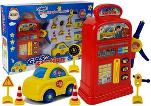Autoteenindusjaam koos auto ja teeviitadega hind ja info | Poiste mänguasjad | kaup24.ee