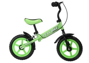 Балансировочный велосипед Lean Toys Mario, зеленый цена и информация | Детский трехколесный велосипед - коляска с удобной ручкой управления для родителей Riff F95941 2в1, фиолетовый | kaup24.ee
