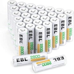 Laetavad patareid, EBL, AA, Ni-MH, 2800 mAh, 20 tk цена и информация | Батарейки | kaup24.ee