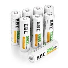 Laetavad patareid, EBL, AA, Ni-MH, 2800 mAh, 8 tk цена и информация | Батареи | kaup24.ee