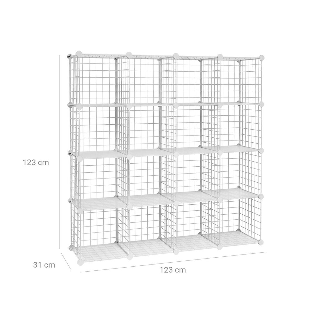 Moodulriiul Cube Box Songmics valge hind ja info | Lastetoa riiulid | kaup24.ee