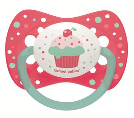 Silikoonist sümmeetriline lutt Canpol Cupcake, 0-6 kuud, roosa, 23/282 hind ja info | Lutid | kaup24.ee