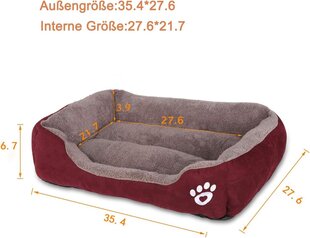 Моющаяся подстилка для маленьких и больших собак Fristone, 95x75 см, бордовая цена и информация | Лежаки, домики | kaup24.ee