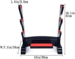 Трехуровневая подставка для самурайских катан 41x38 см, черная цена и информация | Детали интерьера | kaup24.ee